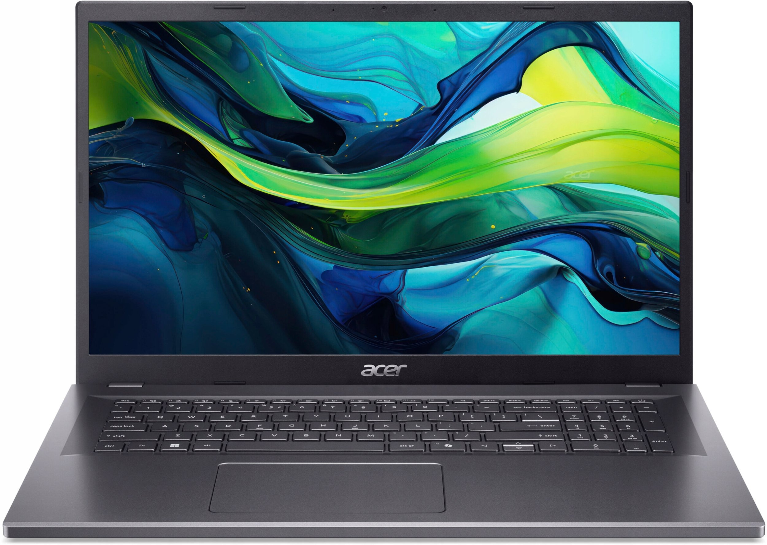 Acer Aspire A17 – ekran i klawiatura widoczne z przodu